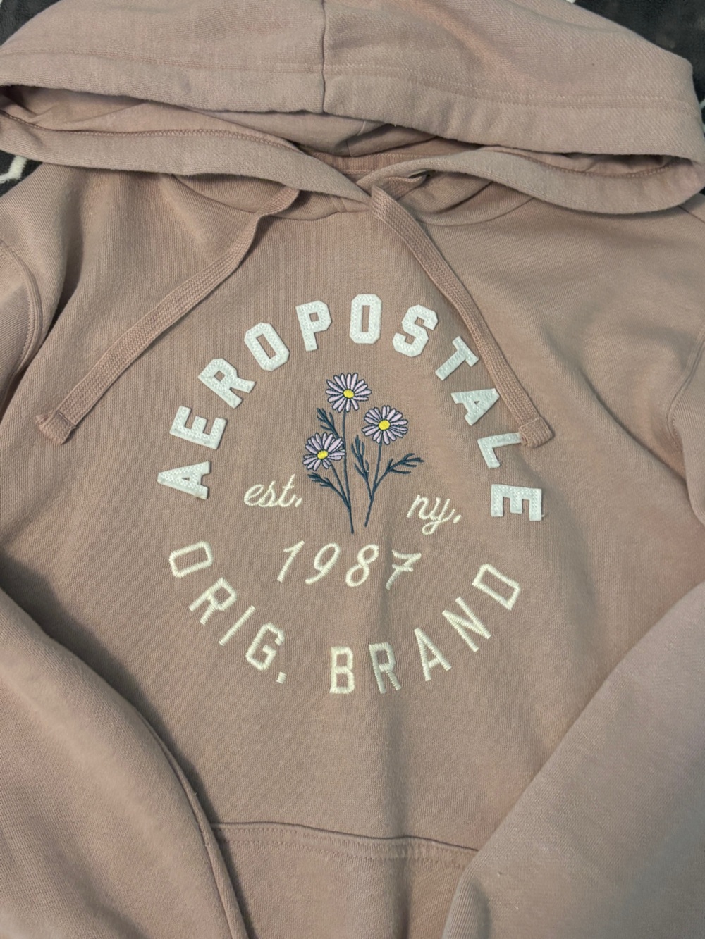 Aeropostale Dusty Mauve Fleece Pullover Hoodie